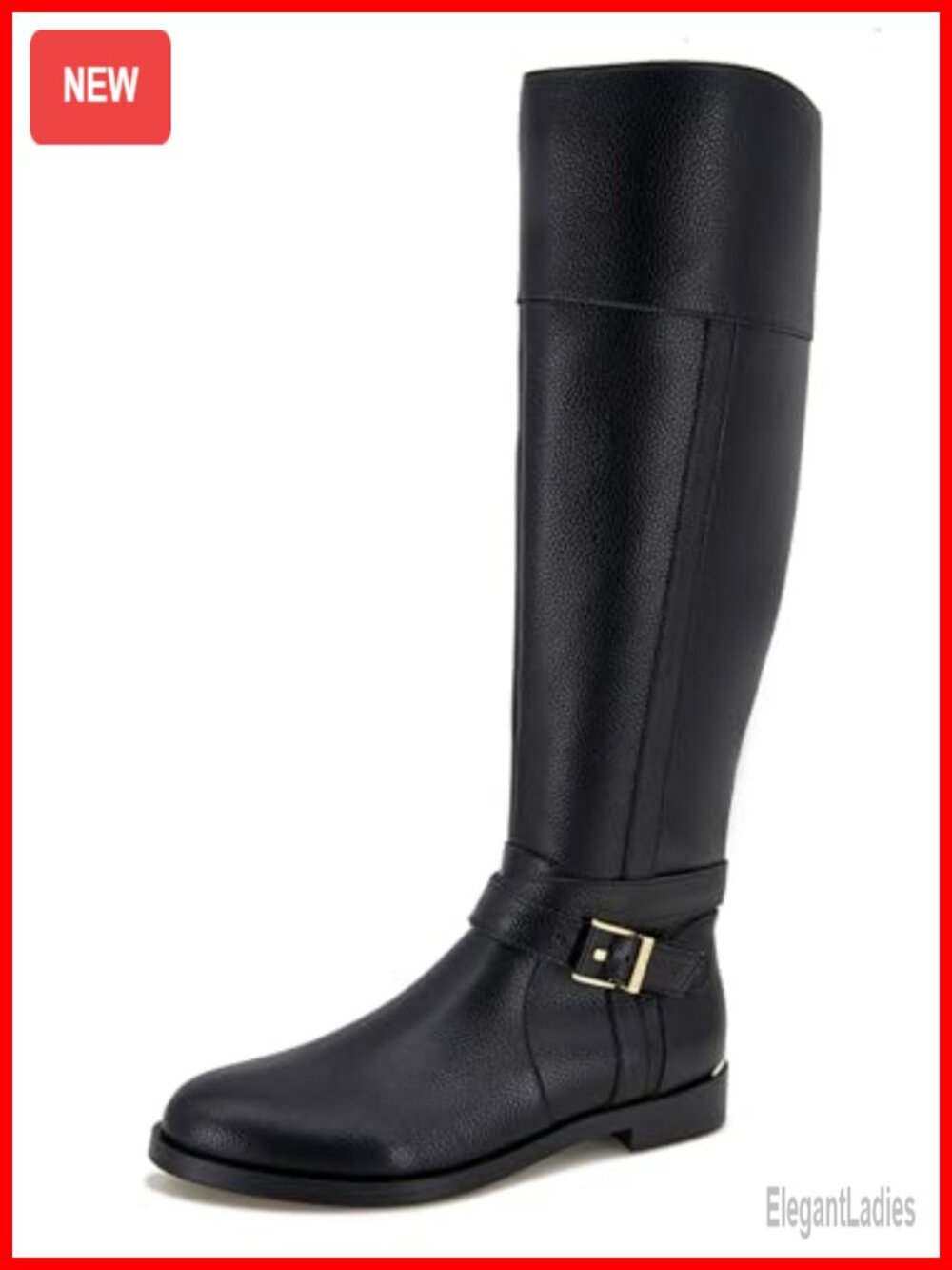 Kenneth Cole REACTION Knee-High Riding Boot Block Heel Round Toe